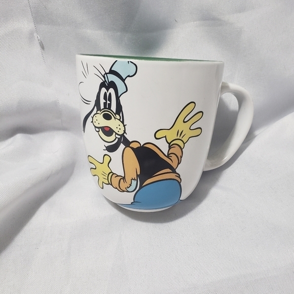 Disney Goofy Coffee Tea Mug F' Gawrsh Sakes White Green Ceramic - Picture 5 of 5